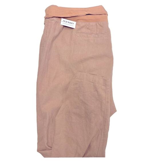 Maternity pants. Size Xxl.   Old Navy.  Rollover waist. Beige/pink color. - Picture 2 of 4